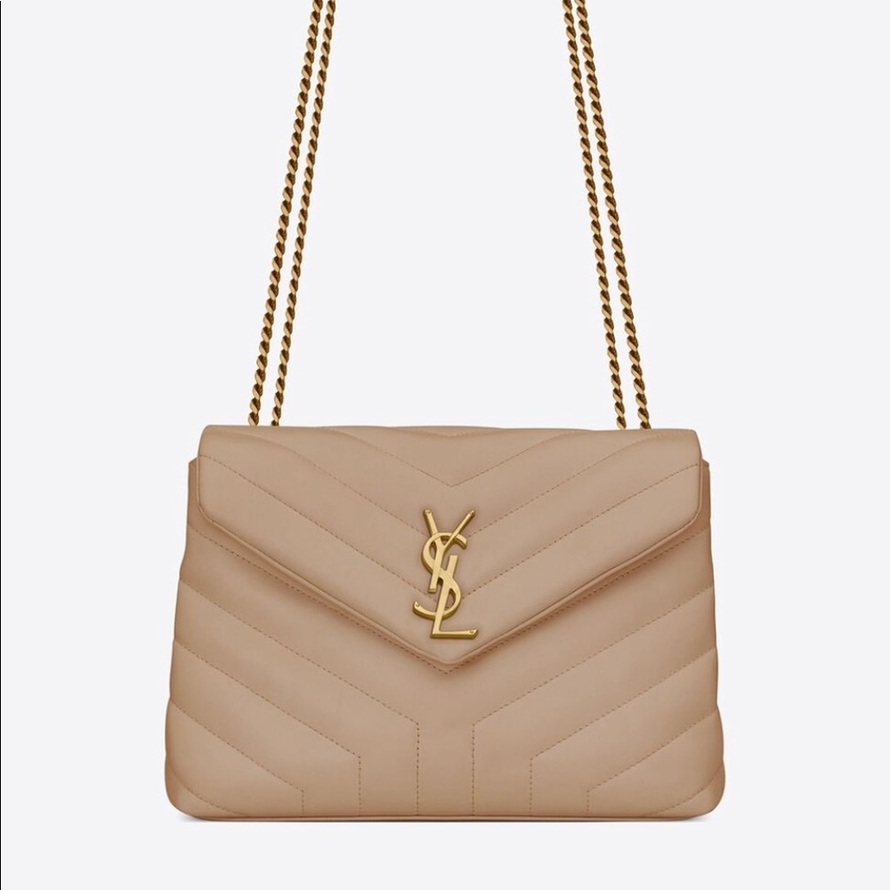 LouLou Small Handbag Leather in Dark Beige